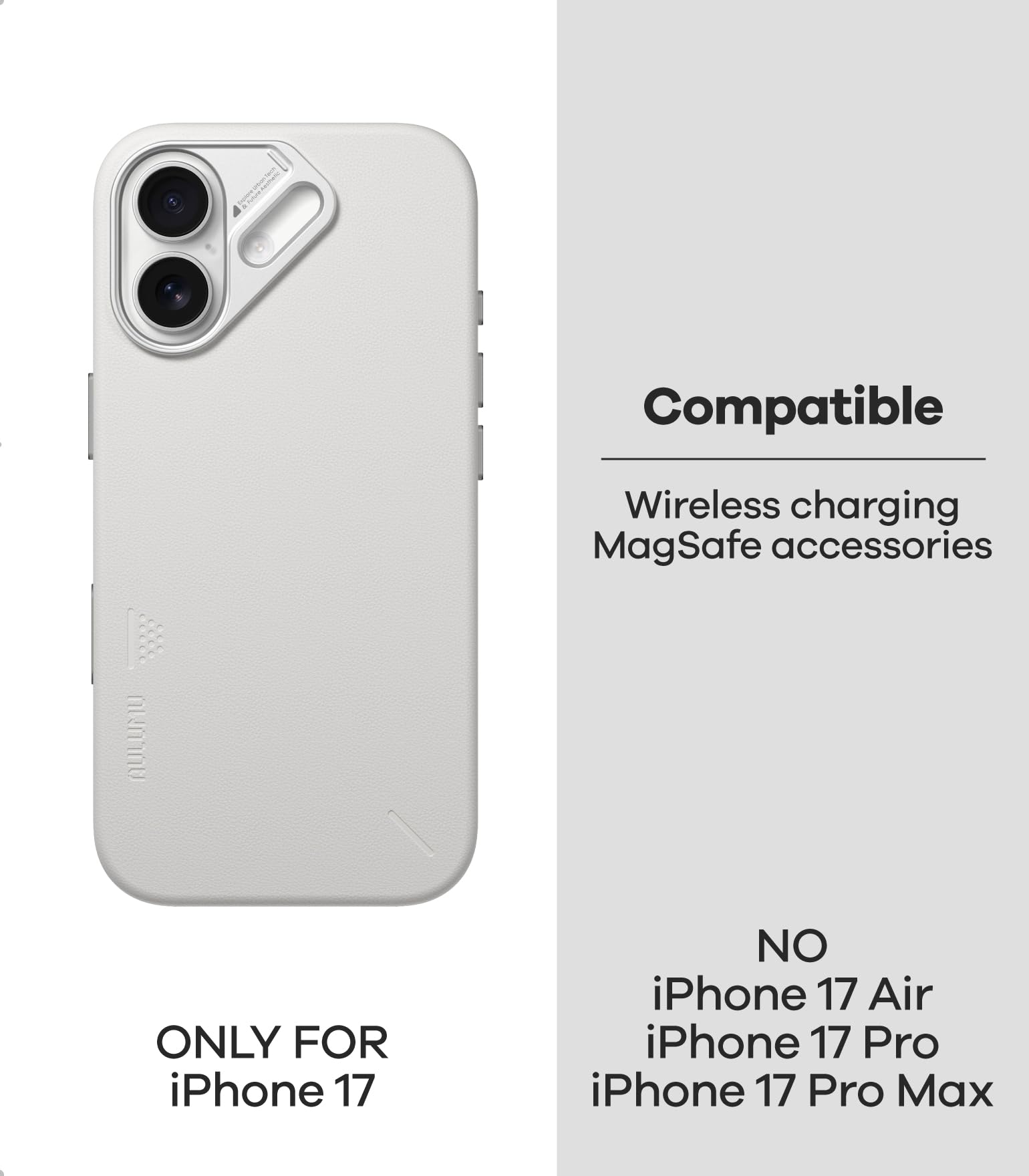 Amazon.co.jp: Aulumu A17 iPhone 17 ヴィーガンレザーケース(ホワイト